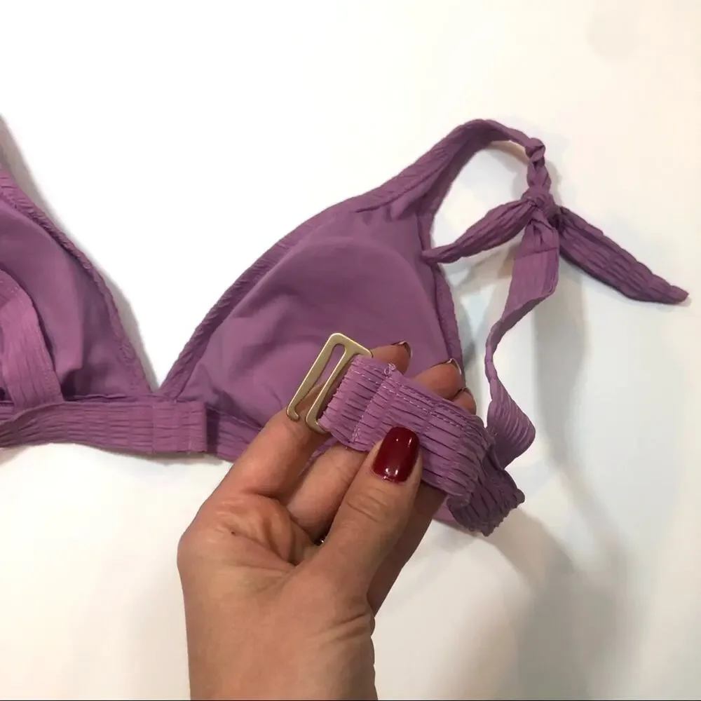 Jessica Simpson Smocked Bow-Tie Bikini Swim Top